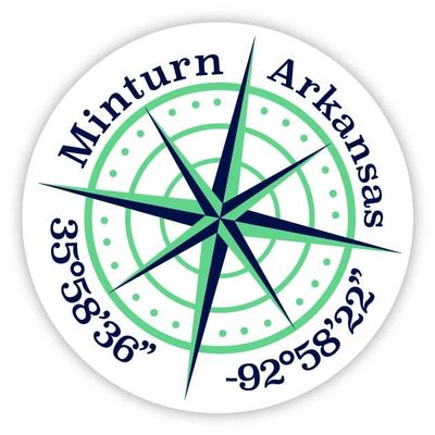 Minturn Arkansas 2-Inch Vinyl Decal Sticker Latitude Longitude Compass Design
