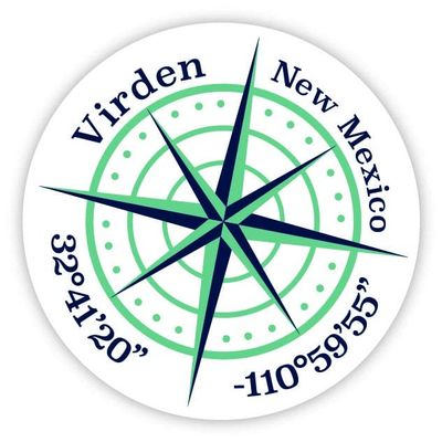 Virden New Mexico 2-Inch Vinyl Decal Sticker Latitude Longitude Compass Design