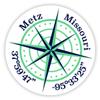 Metz Missouri 2-Inch Vinyl Decal Sticker Latitude Longitude Compass Design view 1