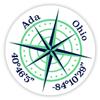 Ada Ohio 2-Inch Vinyl Decal Sticker Latitude Longitude Compass Design view 4