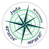 Juda Wisconsin 2-Inch Vinyl Decal Sticker Latitude Longitude Compass Design view 1