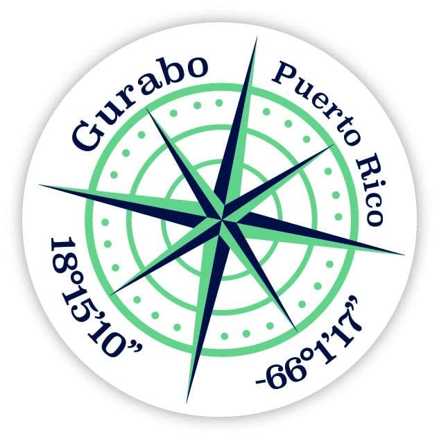 Gurabo Puerto Rico 2-Inch Vinyl Decal Sticker Latitude Longitude Compass Design