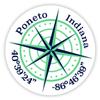 Poneto Indiana 2-Inch Vinyl Decal Sticker Latitude Longitude Compass Design view 1