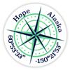 Hope Alaska 2-Inch Vinyl Decal Sticker Latitude Longitude Compass Design view 1