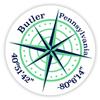 Butler Pennsylvania 2-Inch Vinyl Decal Sticker Latitude Longitude Compass Design view 1