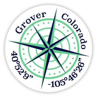 Grover Colorado 2-Inch Vinyl Decal Sticker Latitude Longitude Compass Design