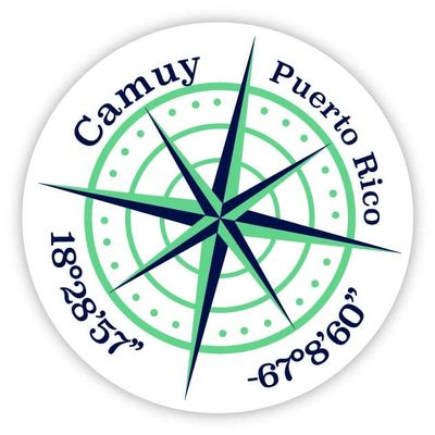 Camuy Puerto Rico 2-Inch Vinyl Decal Sticker Latitude Longitude Compass Design