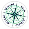 Moroni Utah 2-Inch Vinyl Decal Sticker Latitude Longitude Compass Design view 1