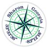 Sharon Georgia 2-Inch Vinyl Decal Sticker Latitude Longitude Compass Design view 1