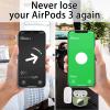 2 in 1 Protective Case Combo Set Compatible for Apple AirPods 3(2021) AirTag, GPS Tracker Holder with 2 PCS TPU Screen Protector&Keychain, Soft Silicone Anti-Lost Anti-Scratch Skin Cover(EmeraldGreen) view 3