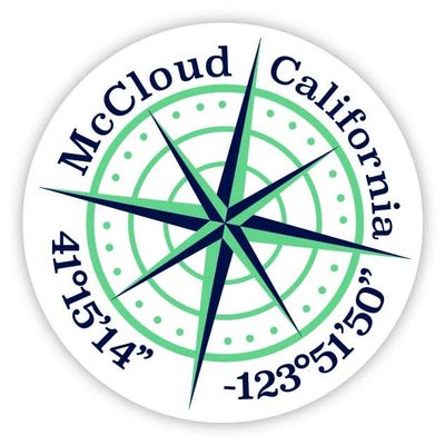 McCloud California 2-Inch Vinyl Decal Sticker Latitude Longitude Compass Design