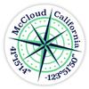 McCloud California 2-Inch Vinyl Decal Sticker Latitude Longitude Compass Design view 1