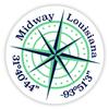 Midway Louisiana 2-Inch Vinyl Decal Sticker Latitude Longitude Compass Design view 1