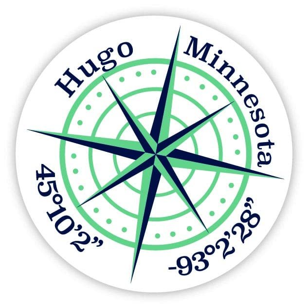 Minnesota 2-Inch Vinyl Decal Sticker Latitude Longitude Compass Design