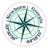 Newborn Georgia 2-Inch Vinyl Decal Sticker Latitude Longitude Compass Design view 1