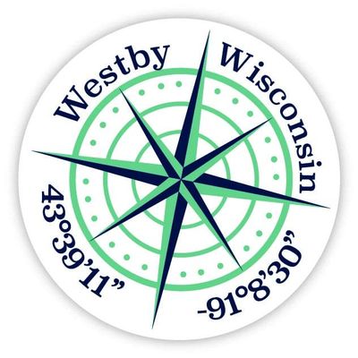 Westby Wisconsin 2-Inch Vinyl Decal Sticker Latitude Longitude Compass Design