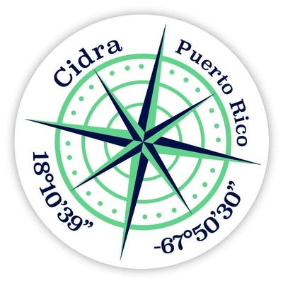 Cidra Puerto Rico 2-Inch Vinyl Decal Sticker Latitude Longitude Compass Design