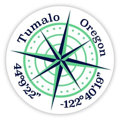 Tumalo Oregon 2-Inch Vinyl Decal Sticker Latitude Longitude Compass Design