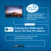 OREI 4K 1x2 HDMI Over ethernet Extender Splitter Over CAT6/7 ethernet Cable 4K@30Hz up to 165 ft - 1 in 2 Out, 1080P@60Hz Upto 230 ft, PoC, IR Control, EDID, HDMI Loop Out (HD12-EX165-K) view 4