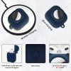 2 in 1 Protective Case Combo Set Compatible for Apple AirPods 3(2021) AirTag, GPS Tracker Holder with 2 PCS TPU Screen Protector&Keychain, Soft Silicone Anti-Lost Anti-Scratch Skin Cover(NavyBlue) view 4