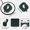 2 in 1 Protective Case Combo Set Compatible for Apple AirPods 3(2021) AirTag, GPS Tracker Holder with 2 PCS TPU Screen Protector&Keychain, Soft Silicone Anti-Lost Anti-Scratch Skin Cover(DarkGreen) view 4