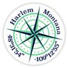 Harlem Montana 2-Inch Vinyl Decal Sticker Latitude Longitude Compass Design view 1