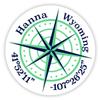 Hanna Wyoming 2-Inch Vinyl Decal Sticker Latitude Longitude Compass Design view 1