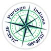 Portage Indiana 2-Inch Vinyl Decal Sticker Latitude Longitude Compass Design view 1