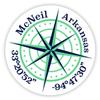 McNeil Arkansas 2-Inch Vinyl Decal Sticker Latitude Longitude Compass Design view 1