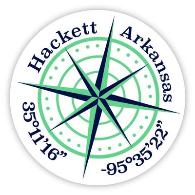 Hackett Arkansas 2-Inch Vinyl Decal Sticker Latitude Longitude Compass Design