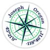 Joseph Oregon 2-Inch Vinyl Decal Sticker Latitude Longitude Compass Design view 1