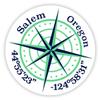 Salem Oregon 2-Inch Vinyl Decal Sticker Latitude Longitude Compass Design view 1