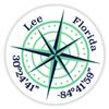 Lee Florida 2-Inch Vinyl Decal Sticker Latitude Longitude Compass Design view 1