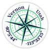 Vernon Utah 2-Inch Vinyl Decal Sticker Latitude Longitude Compass Design view 1