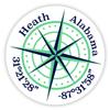 Heath Alabama 2-Inch Vinyl Decal Sticker Latitude Longitude Compass Design view 1