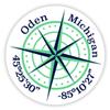 Oden Michigan 2-Inch Vinyl Decal Sticker Latitude Longitude Compass Design view 1