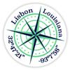 Lisbon Louisiana 2-Inch Vinyl Decal Sticker Latitude Longitude Compass Design view 1
