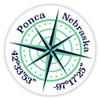 Ponca Nebraska 2-Inch Vinyl Decal Sticker Latitude Longitude Compass Design view 1