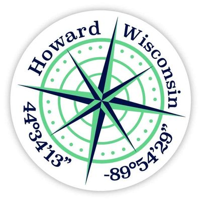 Howard Wisconsin 2-Inch Vinyl Decal Sticker Latitude Longitude Compass Design