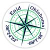 Enid Oklahoma 2-Inch Vinyl Decal Sticker Latitude Longitude Compass Design view 1