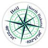 Heil North Dakota 2-Inch Vinyl Decal Sticker Latitude Longitude Compass Design view 1