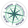 Inman South Carolina 2-Inch Vinyl Decal Sticker Latitude Longitude Compass Design view 1