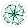 Jalapa Indiana 2-Inch Vinyl Decal Sticker Latitude Longitude Compass Design view 1