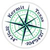 Kermit Texas 2-Inch Vinyl Decal Sticker Latitude Longitude Compass Design view 1