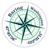 Baring Washington 2-Inch Vinyl Decal Sticker Latitude Longitude Compass Design view 1