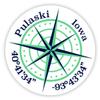 Pulaski Iowa 2-Inch Vinyl Decal Sticker Latitude Longitude Compass Design view 1