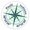 Paoli Indiana 2-Inch Vinyl Decal Sticker Latitude Longitude Compass Design view 1