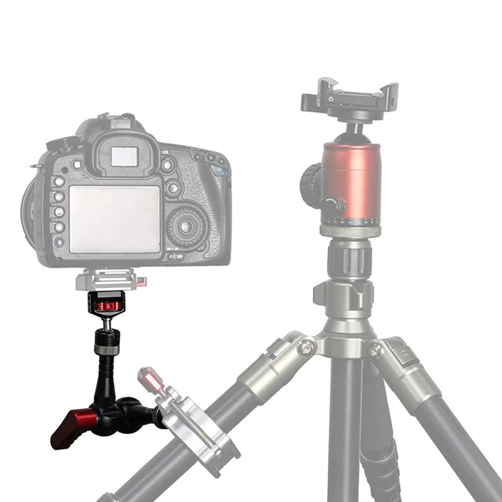BGNing 7 inch Magic Arm, Adjustable Magic Articulated Arm with 1/4 Screw A-rri Locating Pin for DSLR Camera Cage LCD Monitor DV Monitor LED Light (Silver)