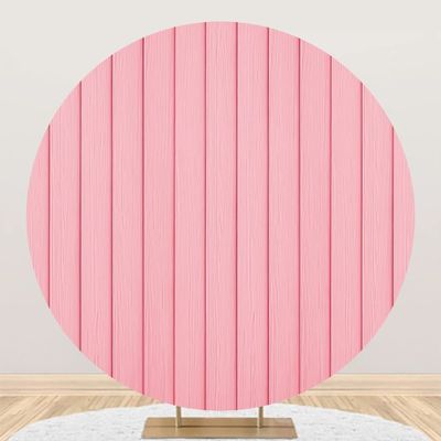 Yeele 6x6ft Pink Wood Board Round Backdrop Rustic Wooden Plank Photography Background Polyester Fabric Circle Backdrop Cover for Bridal Shower Wedding Birthday Party Decorations YouTube Photo Prop