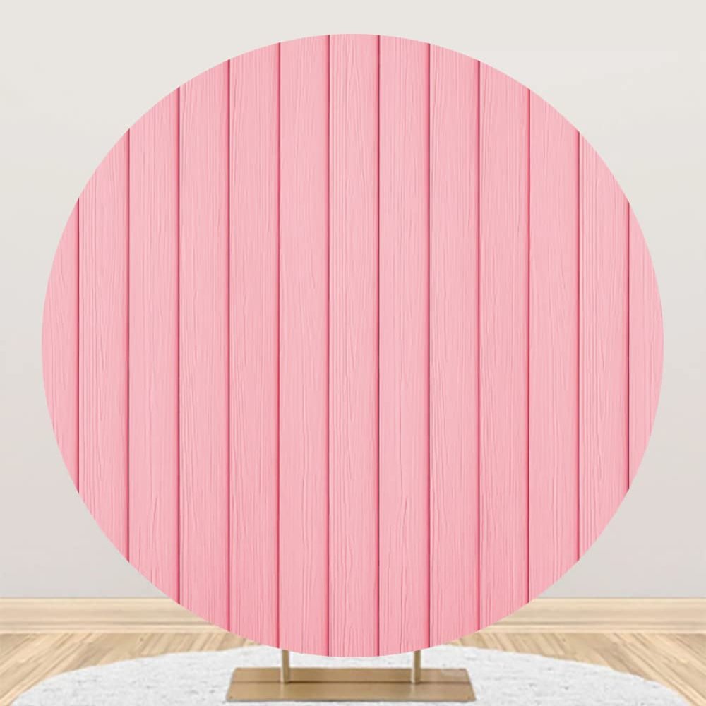 Yeele 6x6ft Pink Wood Board Round Backdrop Rustic Wooden Plank Photography Background Polyester Fabric Circle Backdrop Cover for Bridal Shower Wedding Birthday Party Decorations YouTube Photo Prop